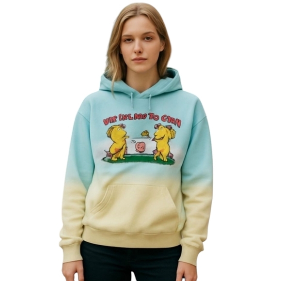 Cody KO Gradient Hoodie We Prefer To Chill Teddy Bear Graphic Whimsical Sz L - Picture 1 of 10